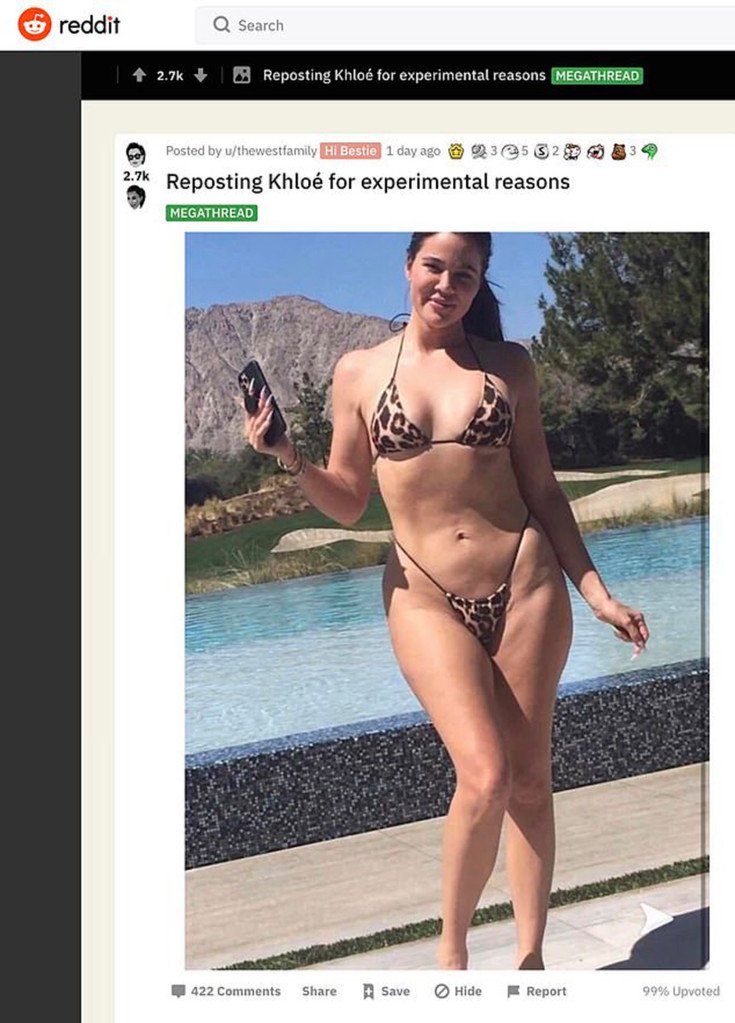 Очаровательная Ким Кардашян в купальнике без изменений в фотошопе